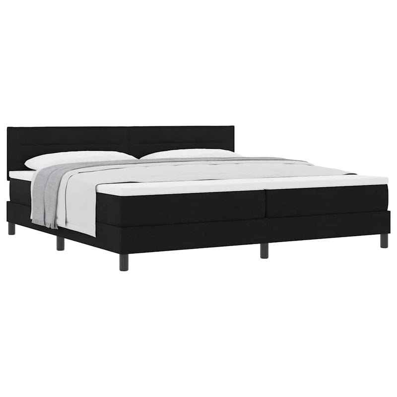 vidaXL Boxspring ágy matraccal matracmal Fekete 200 x 200 cm szövet