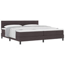 vidaXL Boxrugós ágy fejtámlával Sötét Barna 200 x 200 cm szövet