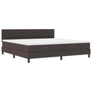 vidaXL Boxrugós ágy fejtámlával Sötét Barna 200 x 200 cm szövet