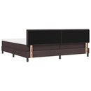 vidaXL Boxrugós ágy fejtámlával Sötét Barna 200 x 200 cm szövet