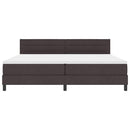 vidaXL Boxrugós ágy fejtámlával Sötét Barna 200 x 200 cm szövet