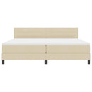 vidaXL Boxrugós ágy fejtámlával Krém 200 x 200 cm szövet