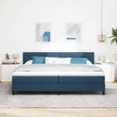 vidaXL Boxrugós ágy fejtámlával Kék 200 x 200 cm szövet