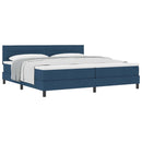 vidaXL Boxrugós ágy fejtámlával Kék 200 x 200 cm szövet
