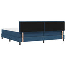 vidaXL Boxrugós ágy fejtámlával Kék 200 x 200 cm szövet