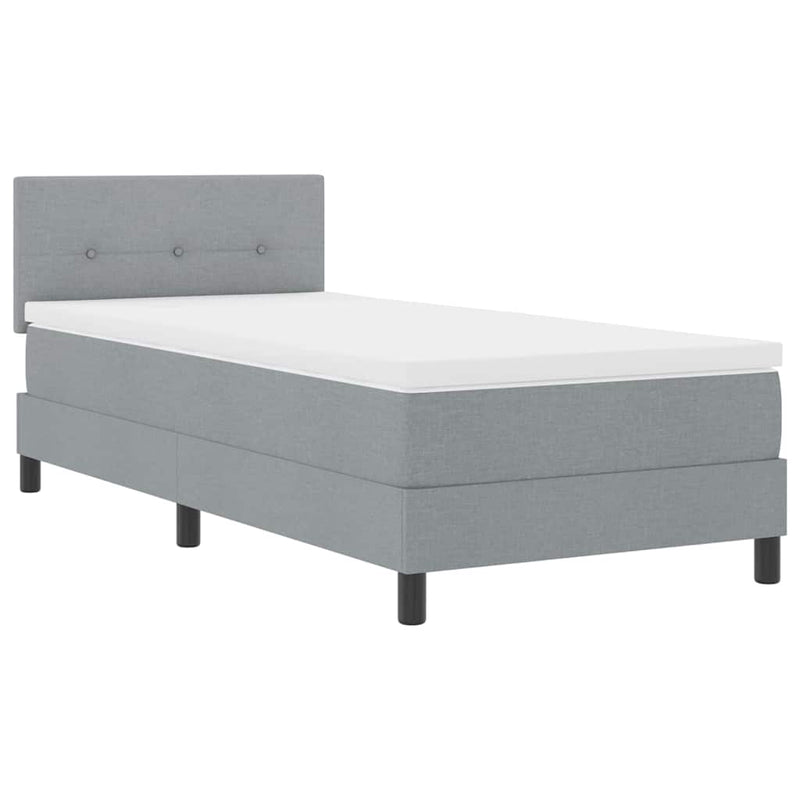 vidaXL Boxspring ágy matraccal Világosszürke 80 x 200 cm szövet