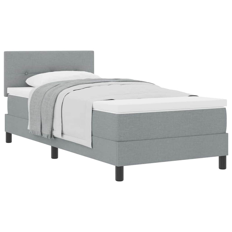 vidaXL Boxspring ágy matraccal Világosszürke 80 x 200 cm szövet