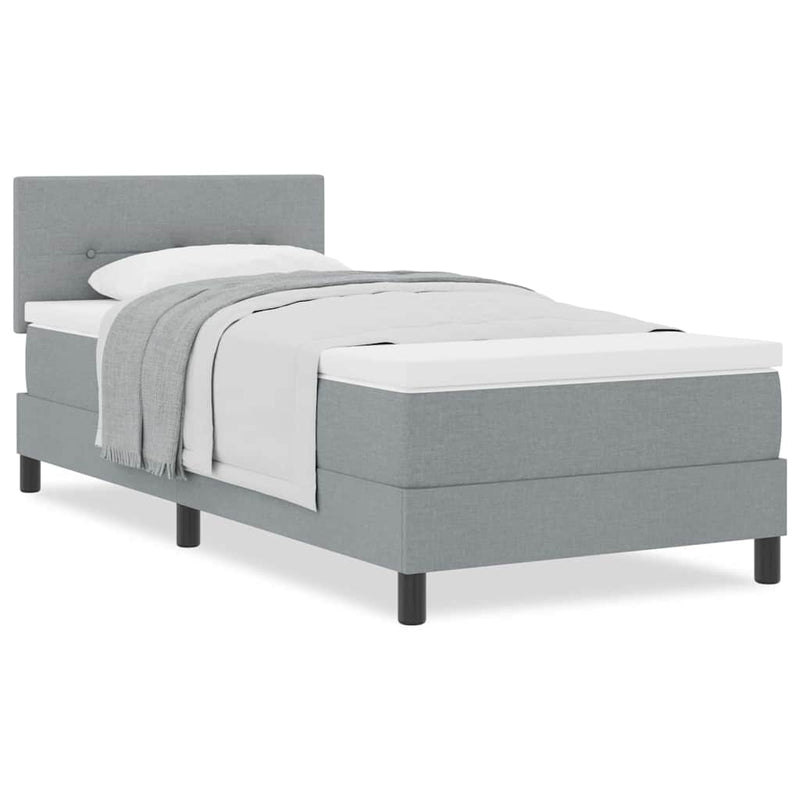 vidaXL Boxspring ágy matraccal Világosszürke 80 x 200 cm szövet
