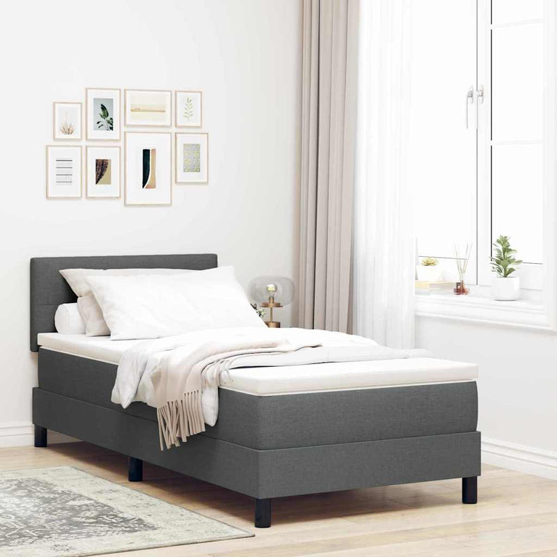 vidaXL Boxspring ágy matraccal Sötétszürke 80 x 200 cm szövet