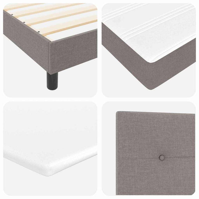 vidaXL Boxspring ágy matraccal matracmal Tópszínű 80 x 200 cm szövet
