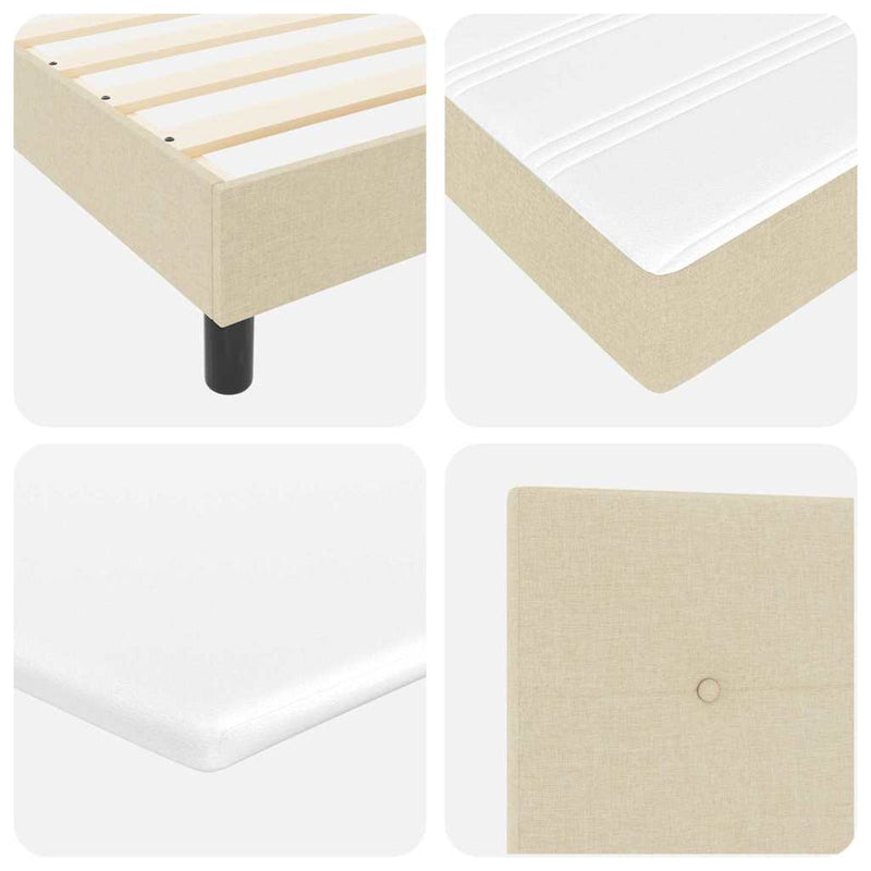 vidaXL Boxspring ágy matraccal matracmal Krém 80 x 200 cm szövet