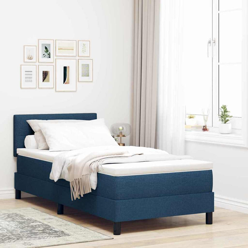 vidaXL Boxspring ágy matraccal matracmal Sötét kék 80 x 200 cm szövet