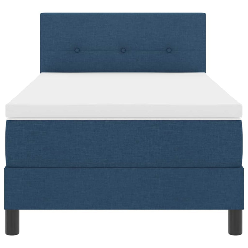 vidaXL Boxspring ágy matraccal matracmal Sötét kék 80 x 200 cm szövet