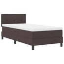 vidaXL Boxspring ágy matraccal matracmal sötétbarna 90 x 190 cm szövet