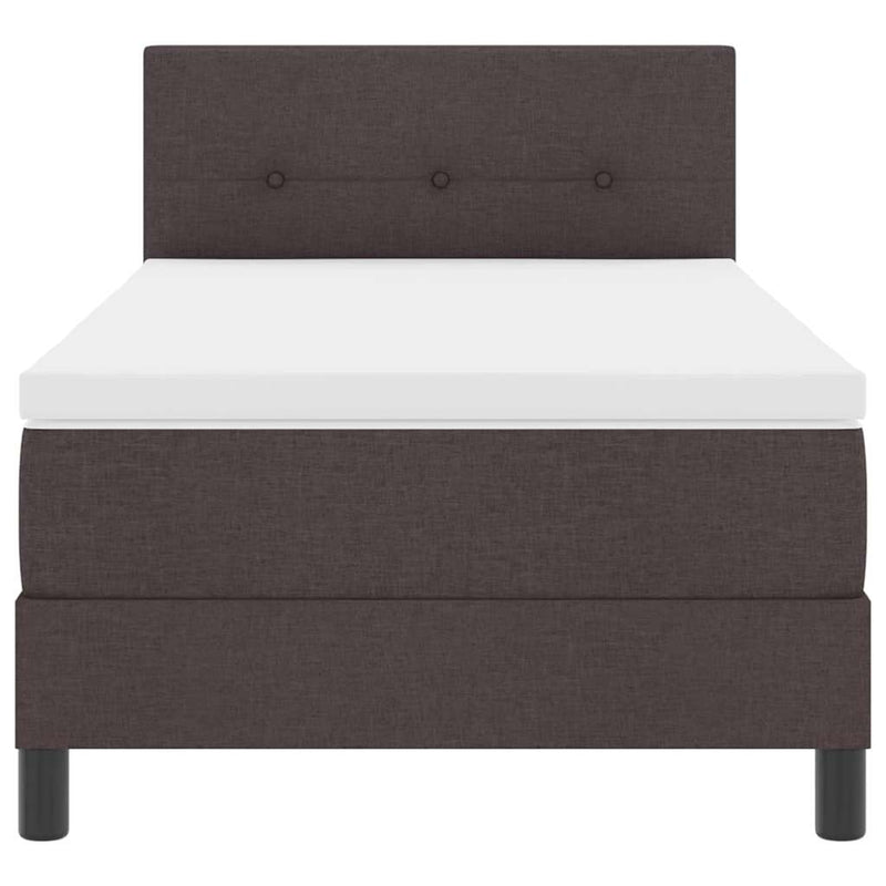 vidaXL Boxspring ágy matraccal matracmal sötétbarna 90 x 190 cm szövet