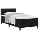 vidaXL Boxrugós ágy fejtámlával Fekete 90 x 200 cm szövet