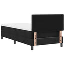 vidaXL Boxrugós ágy fejtámlával Fekete 90 x 200 cm szövet