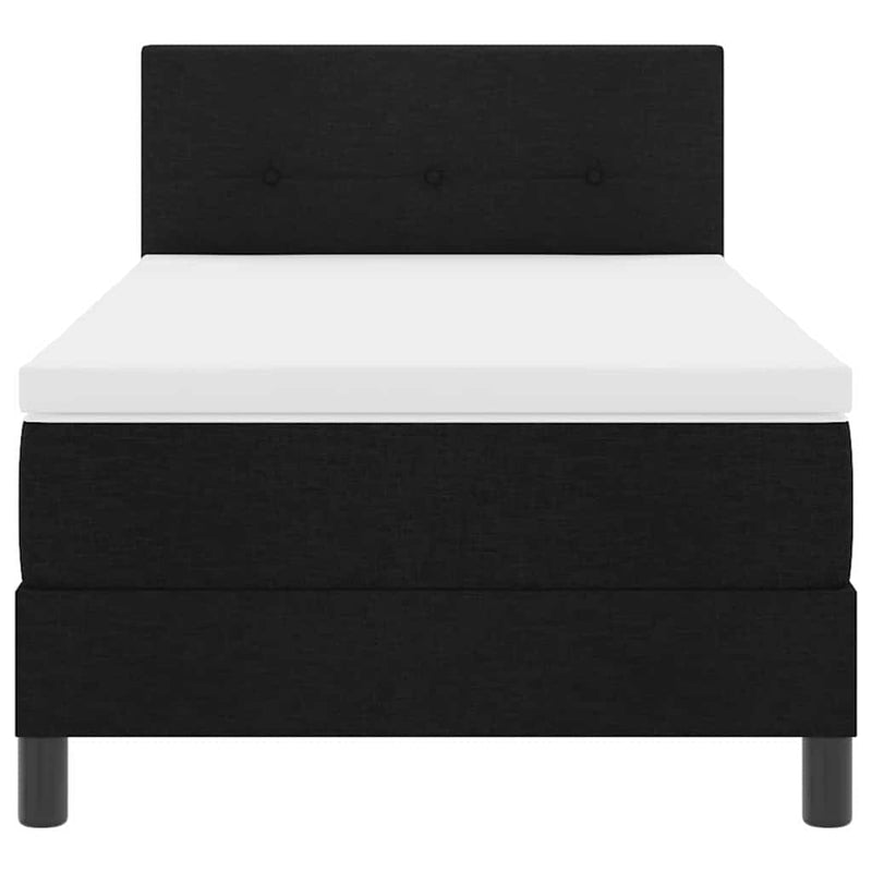 vidaXL Boxspring ágy matraccal matracmal Fekete 90 x 200 cm szövet