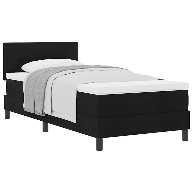 vidaXL Boxspring ágy matraccal matracmal Fekete 90 x 200 cm szövet