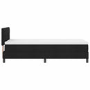 vidaXL Boxrugós ágy fejtámlával Fekete 90 x 200 cm szövet