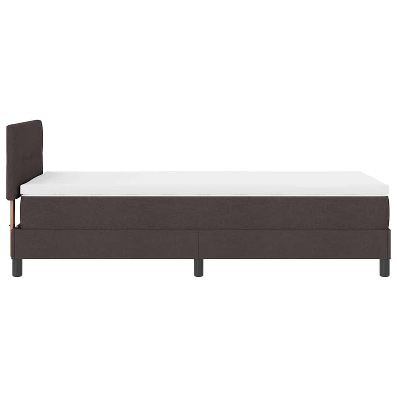 vidaXL Boxspring ágy matraccal Sötét Barna 90 x 200 cm szövet