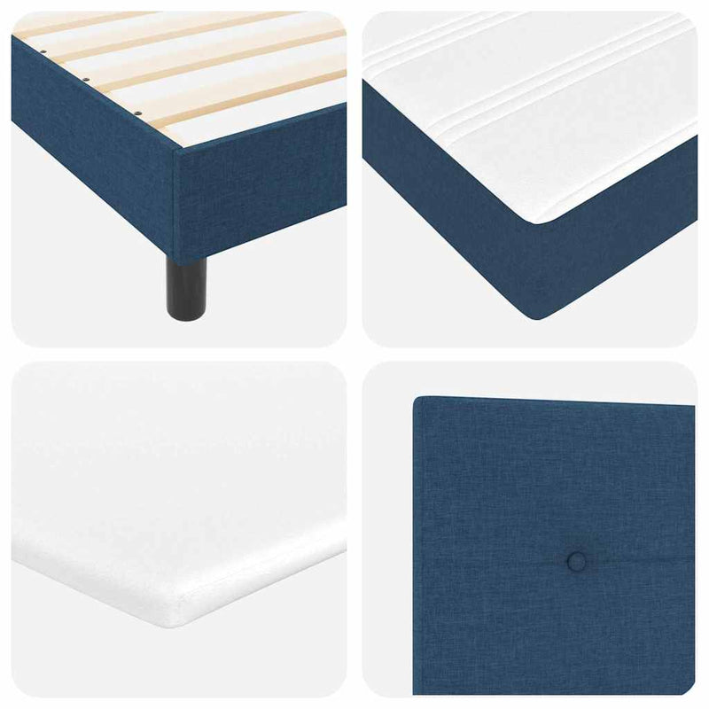 vidaXL Boxspring ágy matraccal matracmal Kék 90 x 200 cm szövet