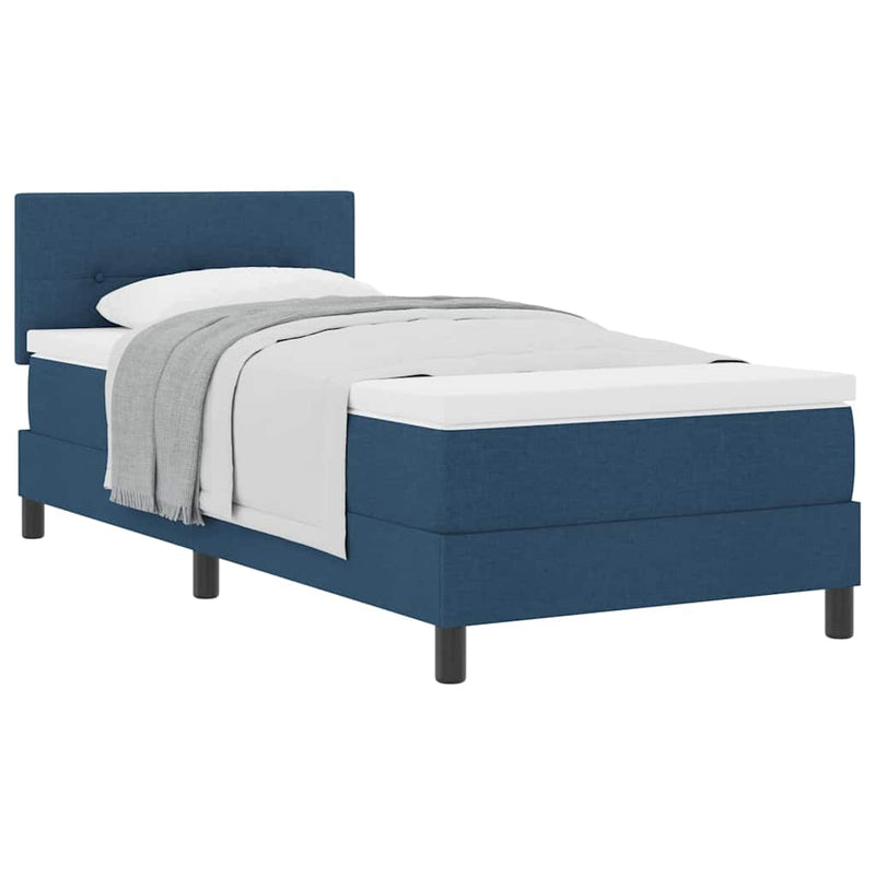 vidaXL Boxspring ágy matraccal matracmal Kék 90 x 200 cm szövet