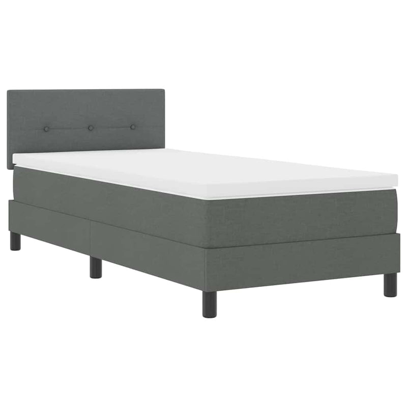 vidaXL Boxspring ágy matraccal Sötétszürke 100 x 200 cm szövet