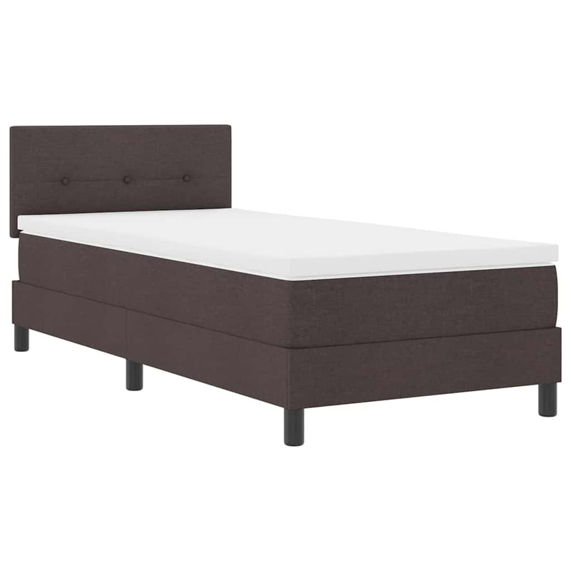 vidaXL Boxspring ágy matraccal Sötét Barna 100 x 200 cm szövet
