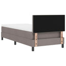 vidaXL Boxrugós ágy fejtámlával Tópszínű 100 x 200 cm szövet