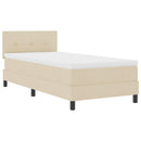 vidaXL Boxrugós ágy fejtámlával Krém 100 x 200 cm szövet
