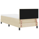 vidaXL Boxrugós ágy fejtámlával Krém 100 x 200 cm szövet