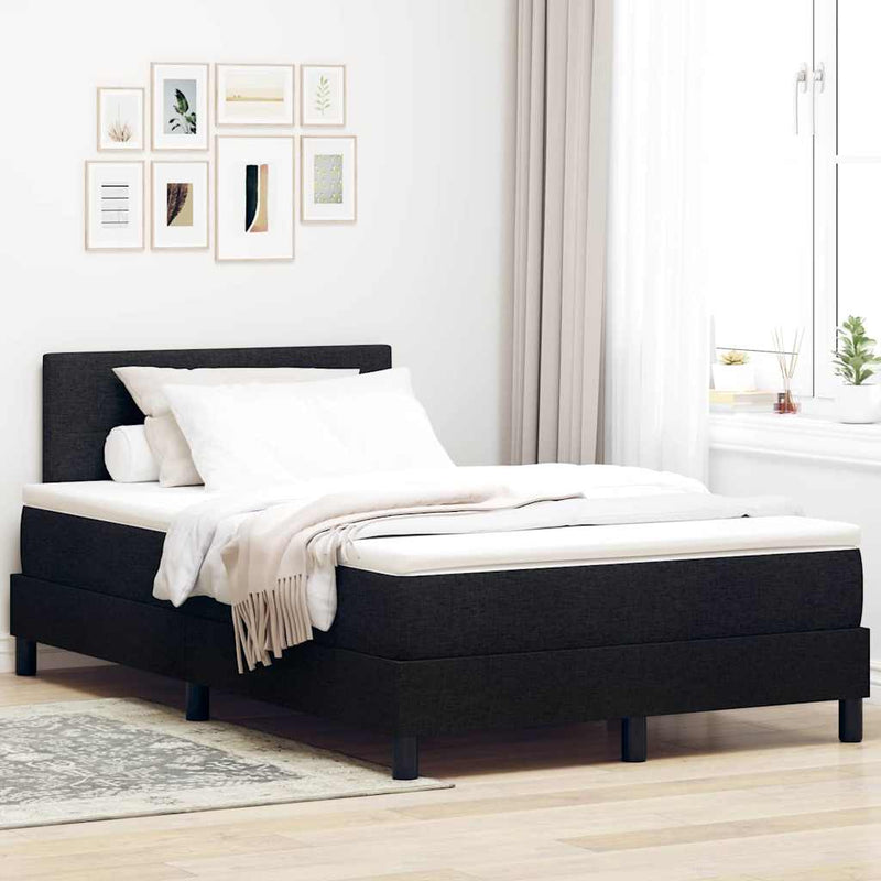 vidaXL Boxspring ágy matraccal matracmal Fekete 120 x 190 cm szövet