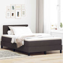 vidaXL Boxrugós ágy fejtámlával Sötét Barna 120 x 190 cm szövet