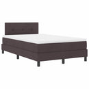 vidaXL Boxrugós ágy fejtámlával Sötét Barna 120 x 190 cm szövet