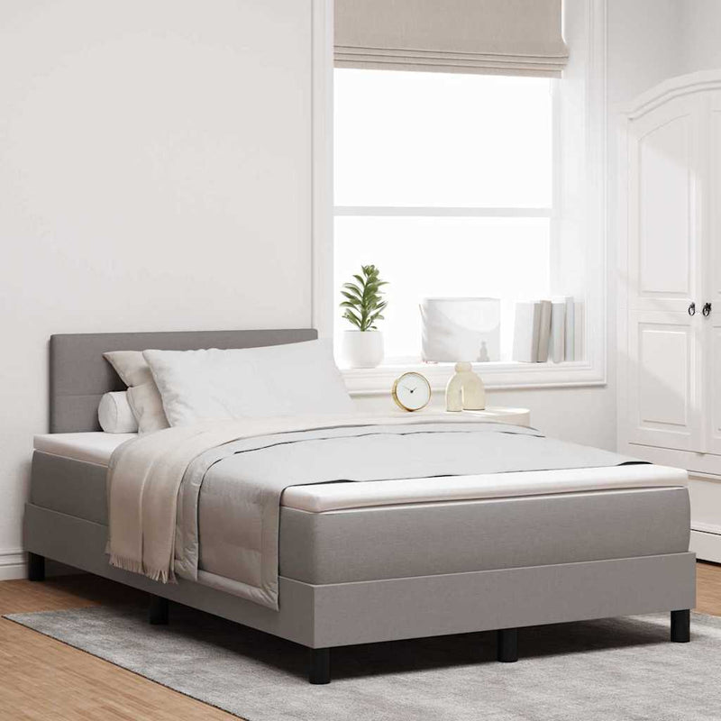 vidaXL Boxspring ágy matraccal matracmal Tópszínű 120 x 190 cm szövet