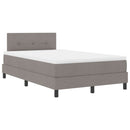 vidaXL Boxrugós ágy fejtámlával Tópszínű 120 x 190 cm szövet