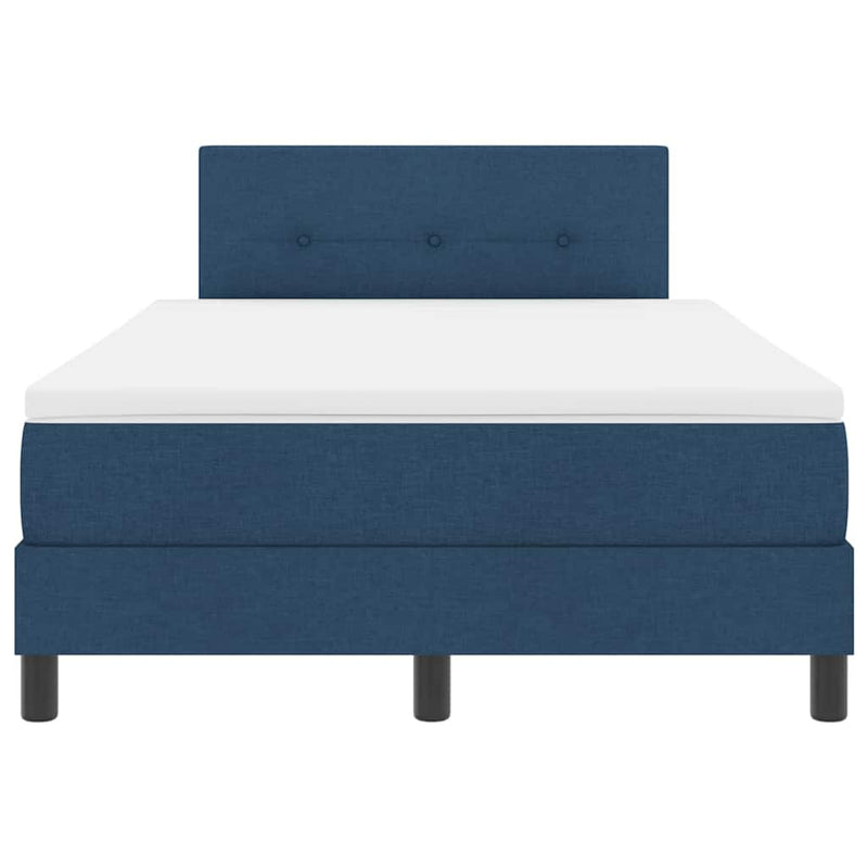 vidaXL Boxspring ágy matraccal matracmal Sötét kék 120 x 190 cm szövet