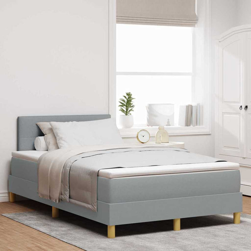 vidaXL Boxspring ágy matraccal Világosszürke 120 x 200 cm szövet