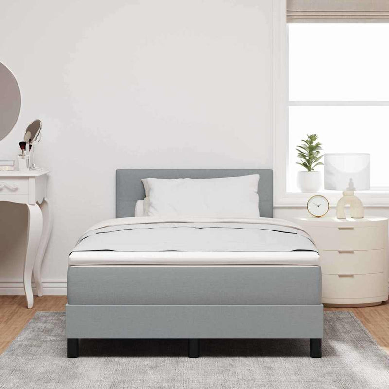 vidaXL Boxspring ágy matraccal Világosszürke 120 x 200 cm szövet