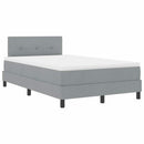 vidaXL Boxrugós ágy fejtámlával Világosszürke 120 x 200 cm szövet
