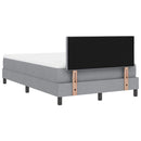 vidaXL Boxrugós ágy fejtámlával Világosszürke 120 x 200 cm szövet
