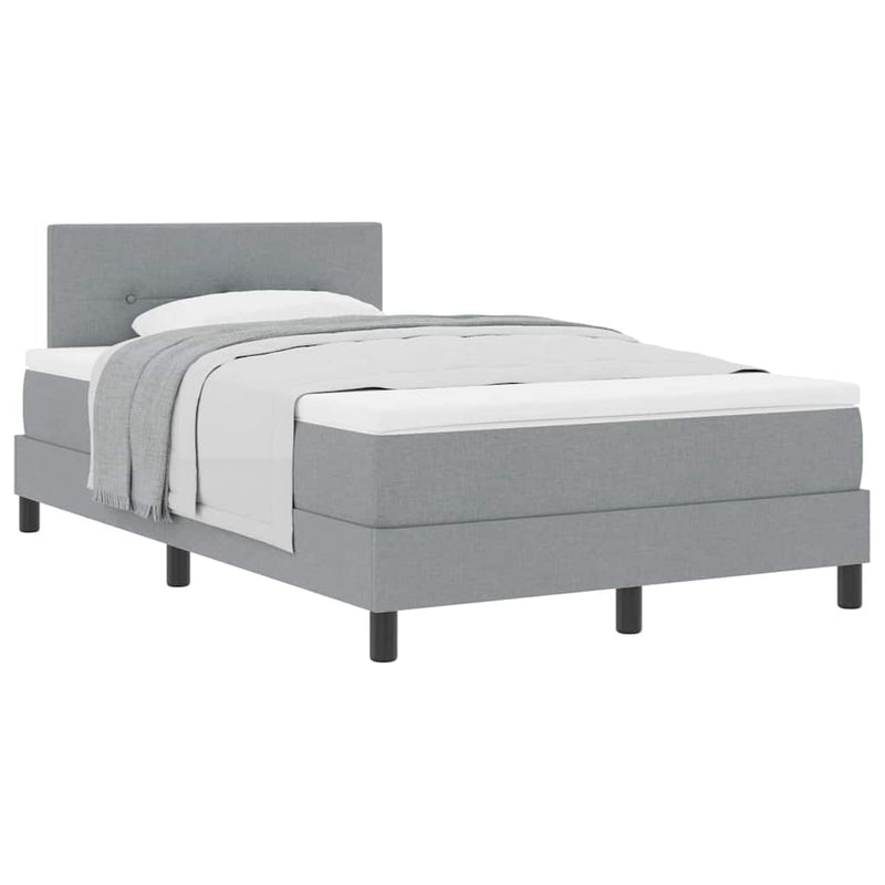vidaXL Boxspring ágy matraccal Világosszürke 120 x 200 cm szövet