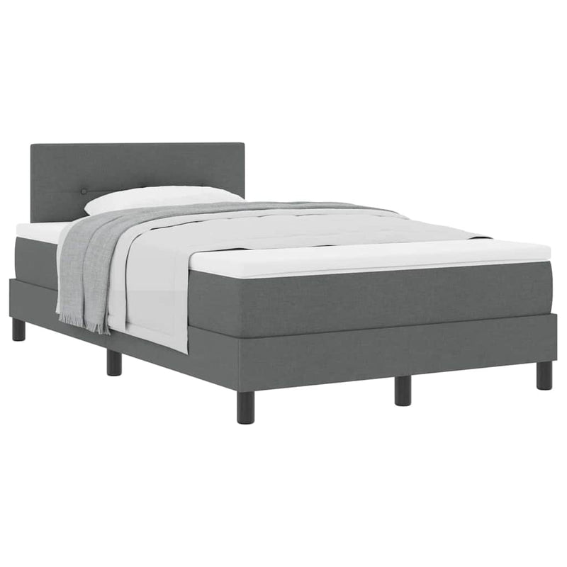 vidaXL Boxspring ágy matraccal Sötétszürke 120 x 200 cm szövet
