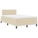 vidaXL Boxrugós ágy fejtámlával Krém 120 x 200 cm szövet
