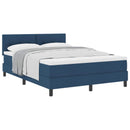 vidaXL Boxrugós ágy fejtámlával Kék 140 x 190 cm szövet