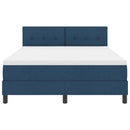 vidaXL Boxrugós ágy fejtámlával Kék 140 x 190 cm szövet