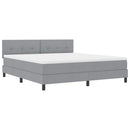 vidaXL Boxrugós ágy fejtámlával Világosszürke 180 x 200 cm szövet