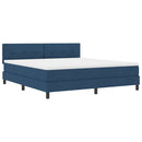 vidaXL Boxrugós ágy fejtámlával Kék 180 x 200 cm szövet