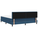 vidaXL Boxrugós ágy fejtámlával Kék 180 x 200 cm szövet